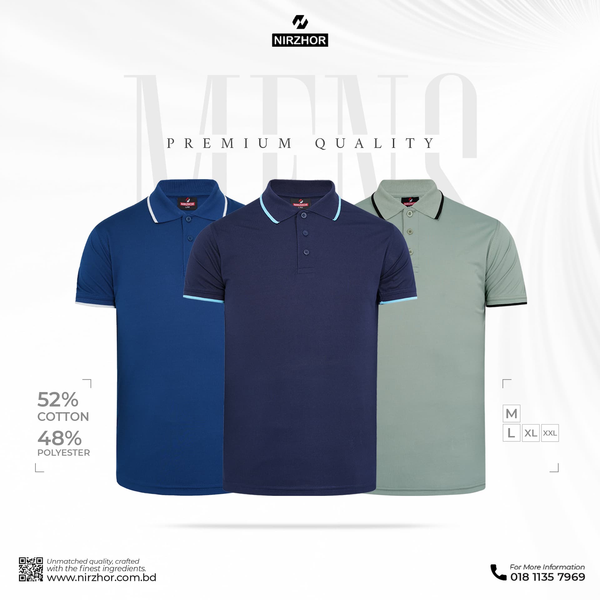 Men's Premium Double pk polo shirt combo.