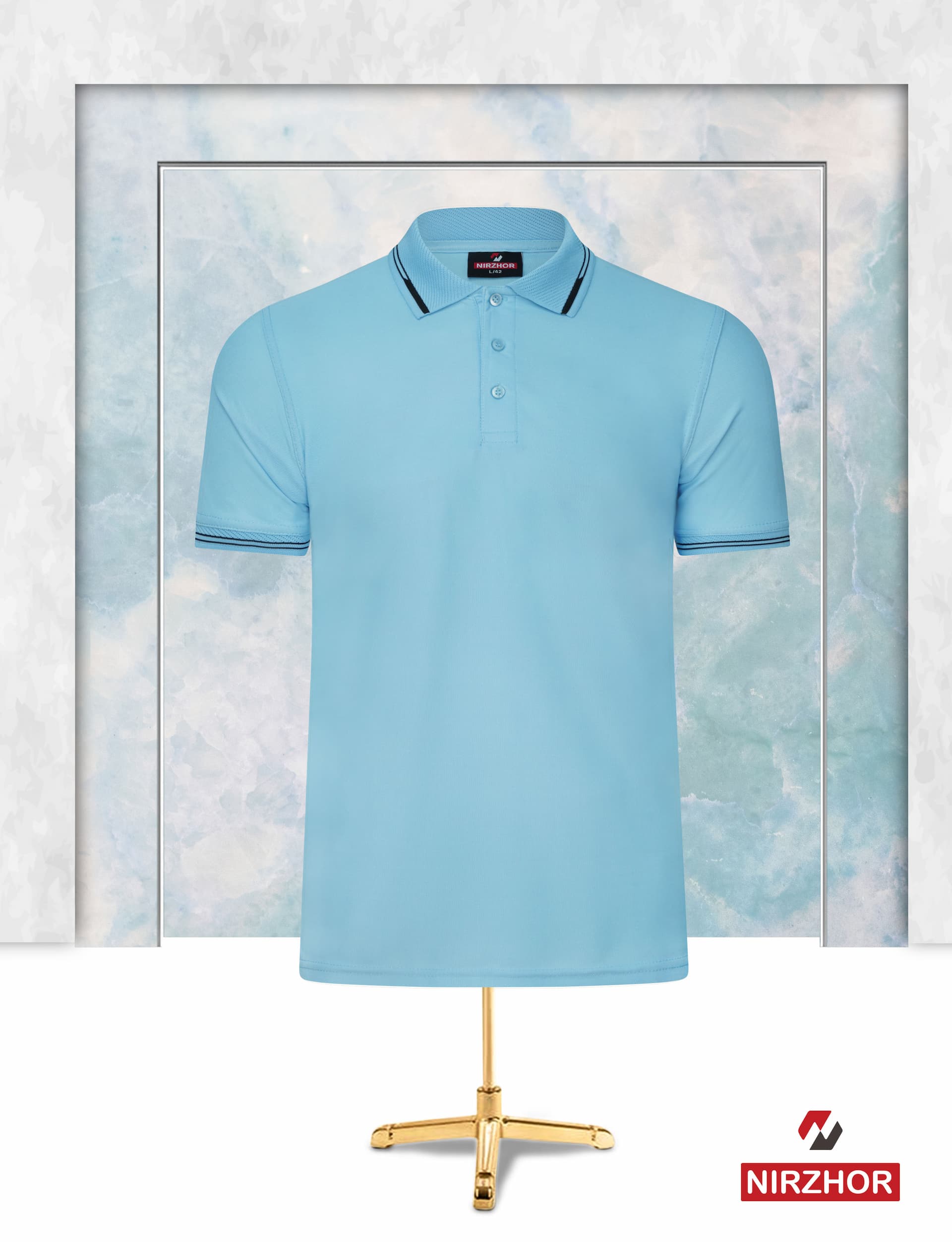 Sky Blue Polo Shirt for Men — Nirzhor